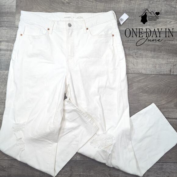Old Navy High Rise OG Loose Distressed Jeans Size 14 - Picture 1 of 6